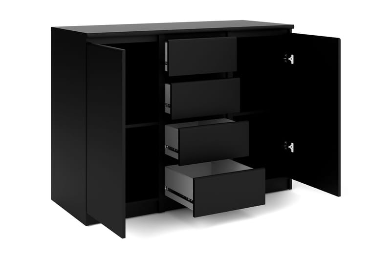 Naia Skjenk 121 cm 2 Dører 4 Skuffer - Mattsvart - Oppbevaring - Oppbevaringsmøbler - Sideboard & skjenker