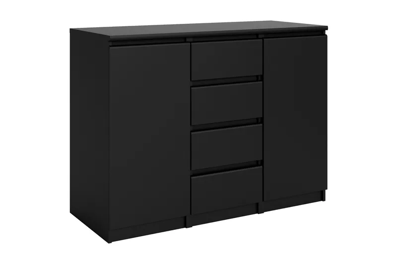 Naia Skjenk 121 cm 2 Dører 4 Skuffer - Mattsvart - Oppbevaring - Oppbevaringsmøbler - Sideboard & skjenker