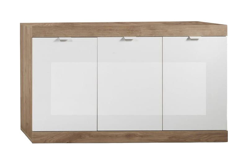 Nicery Sideboard 135 cm - Hvit/Brun - Sideboard & skjenker