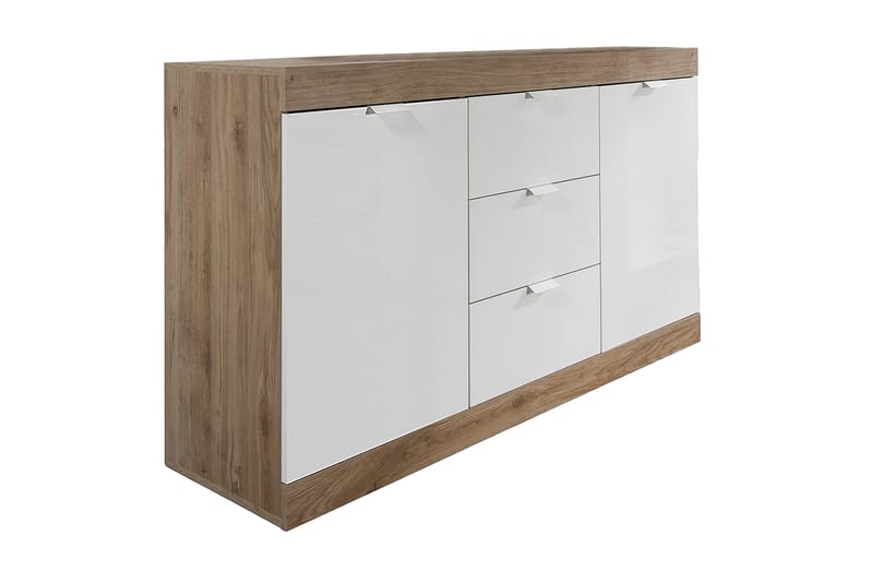 Nicery Sideboard 135 cm - Hvit/Brun - Sideboard & skjenker