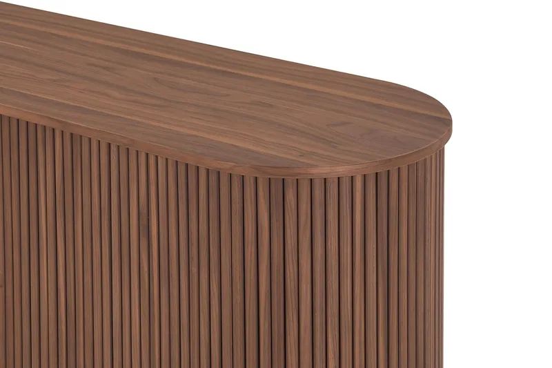 Noira smal skjenk ribbet valnøtt 150x45 cm - Valnøtt / Brun - Oppbevaring - Oppbevaringsmøbler - Sideboard & skjenker