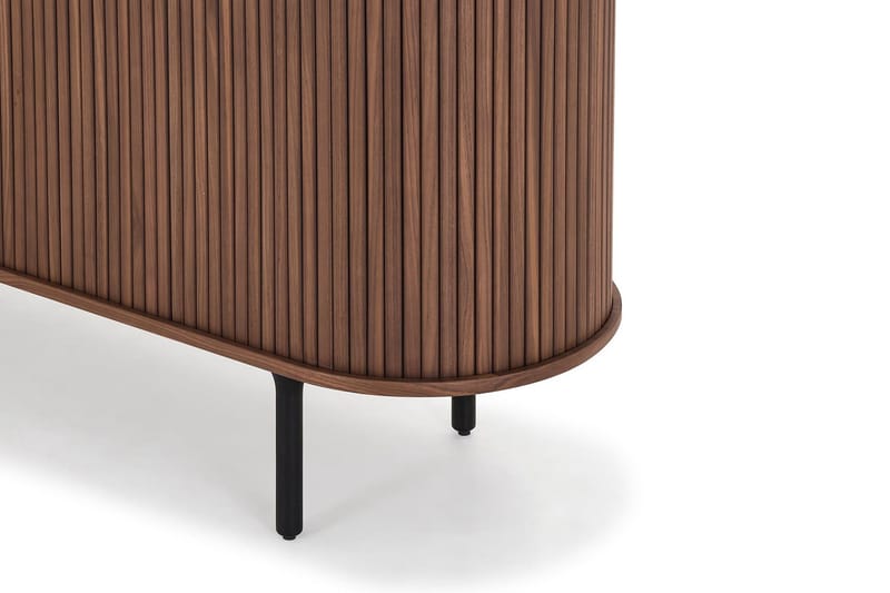 Noira smal skjenk ribbet valnøtt 150x45 cm - Valnøtt / Brun - Oppbevaring - Oppbevaringsmøbler - Sideboard & skjenker