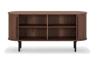 Noira Smalt Sideboard Ribbet Valnøtt 150x45 cm - Massiv Valnøtt / Brun - Oppbevaring - Oppbevaringsmøbler - Sideboard & skjenker