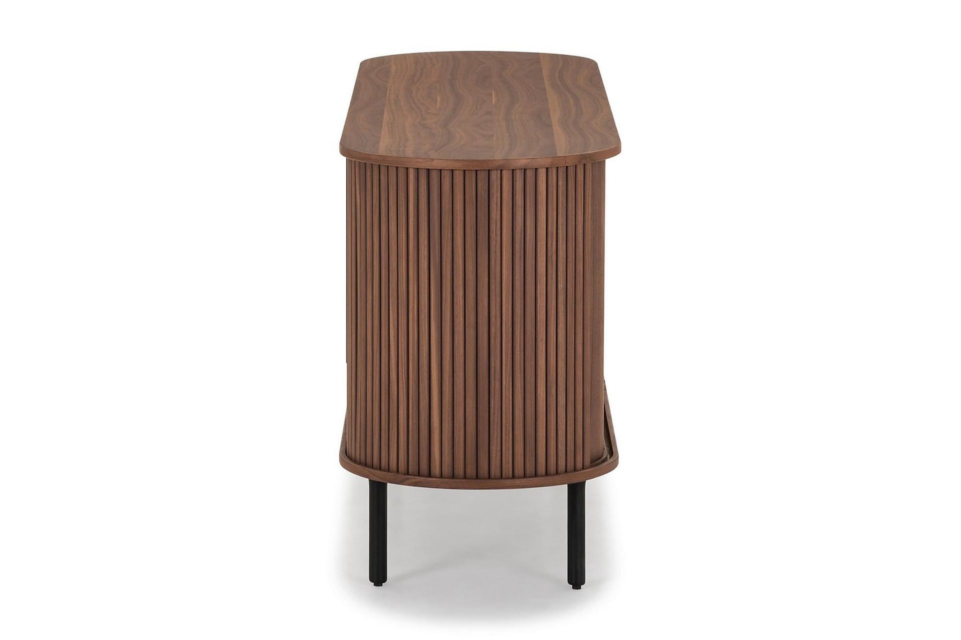 Noira Smalt Sideboard Ribbet Valnøtt 150x45 cm - Massiv Valnøtt / Brun - Oppbevaring - Oppbevaringsmøbler - Sideboard & skjenker