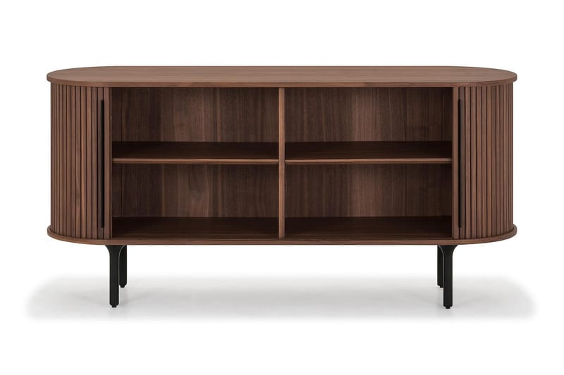 Noira Smalt Sideboard Ribbet Valnøtt 150x45 cm - Valnøtt / Brun - Oppbevaring - Oppbevaringsmøbler - Sideboard & skjenker