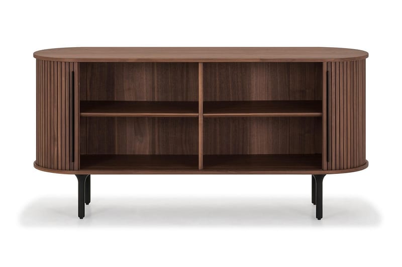 Noira Smalt Sideboard Ribbet Valnøtt 150x45 cm - Valnøtt / Brun - Oppbevaring - Oppbevaringsmøbler - Sideboard & skjenker