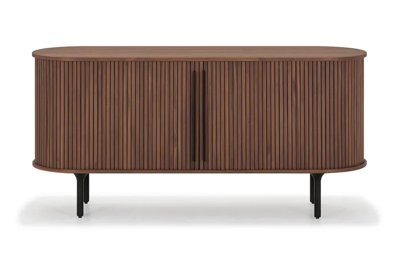 Noira Smalt Sideboard Ribbet Valnøtt 150x45 cm - Valnøtt / Brun - Oppbevaring - Oppbevaringsmøbler - Sideboard & skjenker