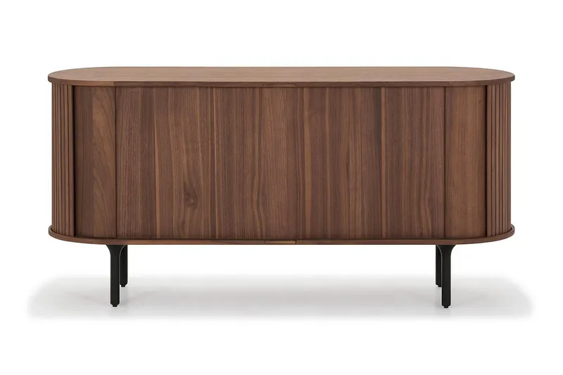 Noira Smalt Sideboard Ribbet Valnøtt 150x45 cm - Valnøtt / Brun - Oppbevaring - Oppbevaringsmøbler - Sideboard & skjenker