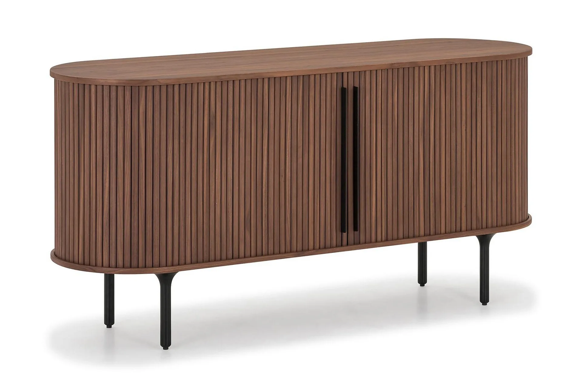 Noira Smalt Sideboard Ribbet Valnøtt 150x45 cm - Valnøtt / Brun