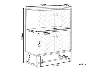 Nueva Skjenk 76x39 cm - Mørkebrun/Hvit - Oppbevaring - Oppbevaringsmøbler - Sideboard & skjenker