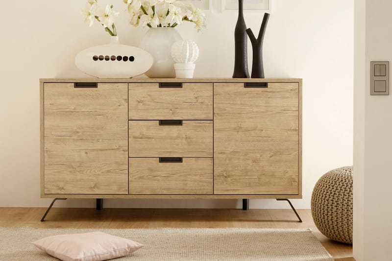 Palma Skjenk 156 cm 2 Dører 3 Skuffer - Eik - Oppbevaring - Oppbevaringsmøbler - Sideboard & skjenker