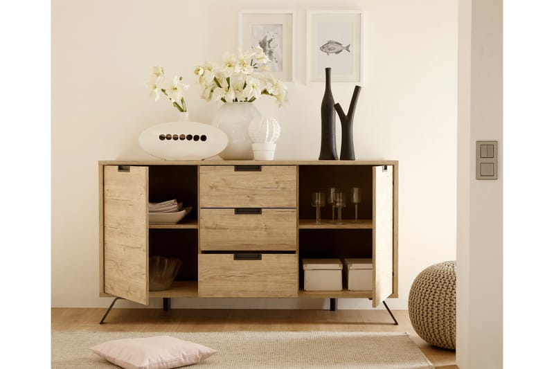 Palma Skjenk 156 cm 2 Dører 3 Skuffer - Eik - Oppbevaring - Oppbevaringsmøbler - Sideboard & skjenker