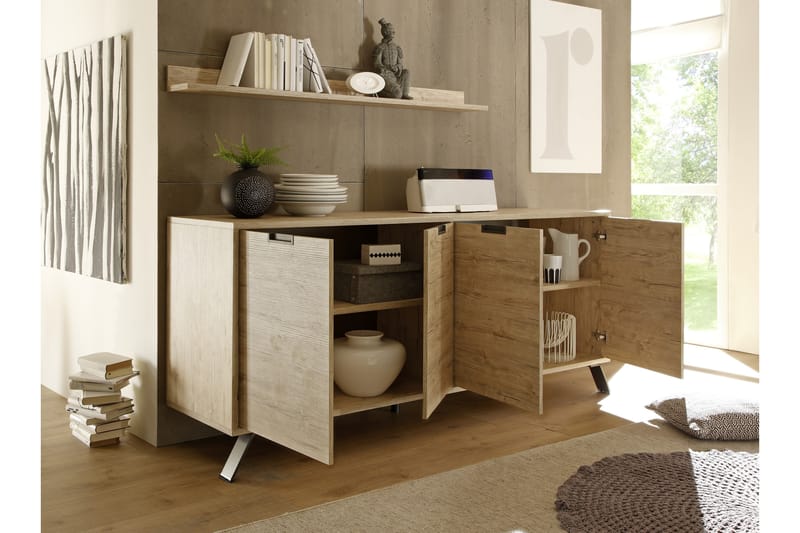 Palma Skjenk 206 cm 4 Dører - SherwoodEik - Oppbevaring - Oppbevaringsmøbler - Sideboard & skjenker