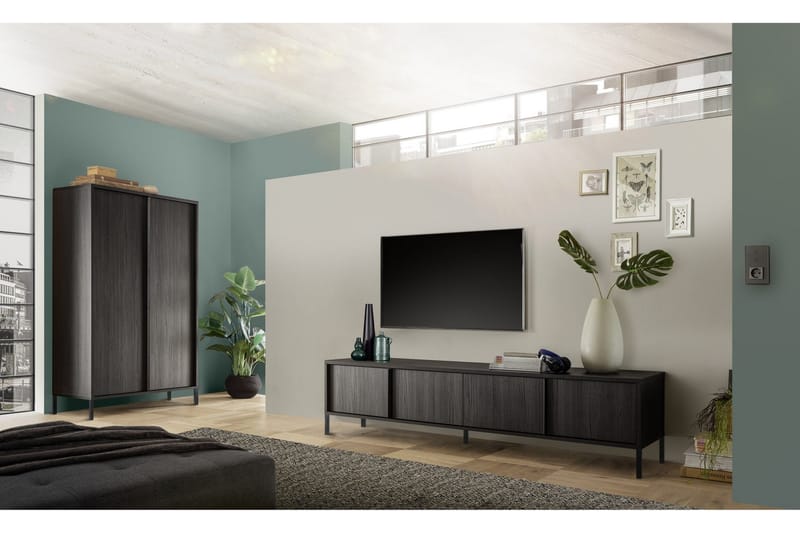 Parona Skjenk 206x40 cm - Svart - Oppbevaring - Oppbevaringsmøbler - Sideboard & skjenker