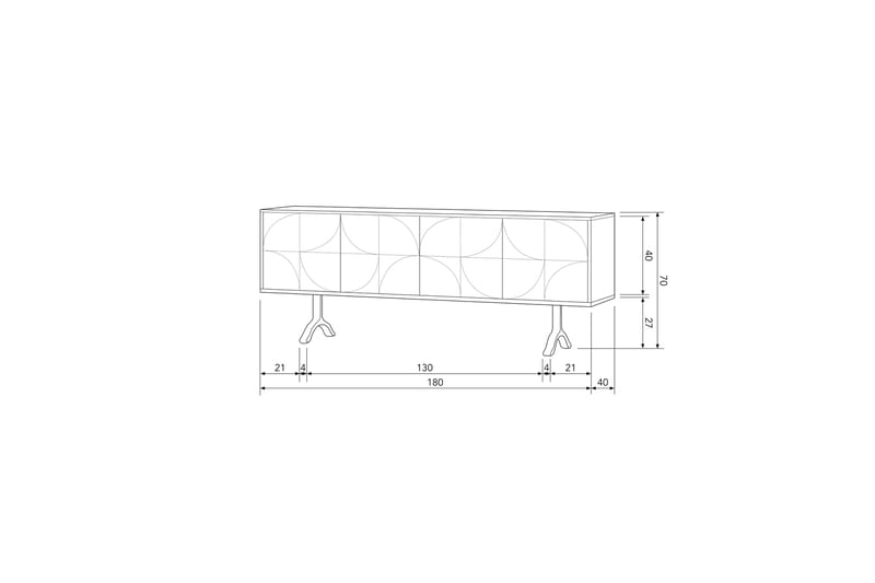 Pinky Skjenk 180 cm - Valnøtt - Oppbevaring - Oppbevaringsmøbler - Sideboard & skjenker