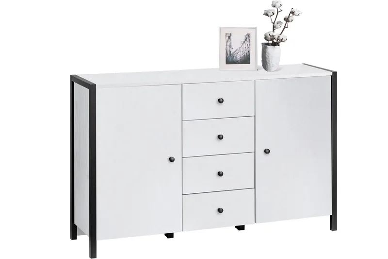 Plattpark Sideboard 120x35 cm - Hvit/Svart - Oppbevaring - Oppbevaringsmøbler - Sideboard & skjenker