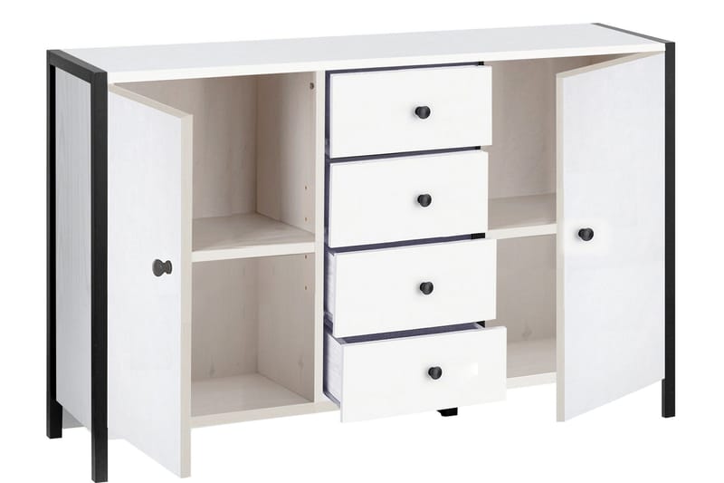 Plattpark Sideboard 120x35 cm - Hvit/Svart - Oppbevaring - Oppbevaringsmøbler - Sideboard & skjenker