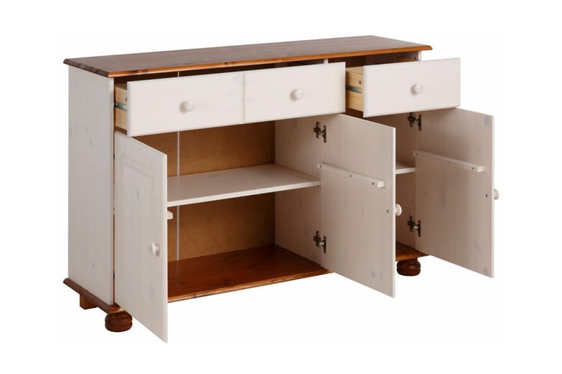 Remiel Sjenk 118 cm - Hvit / Brun - Oppbevaring - Oppbevaringsmøbler - Sideboard & skjenker