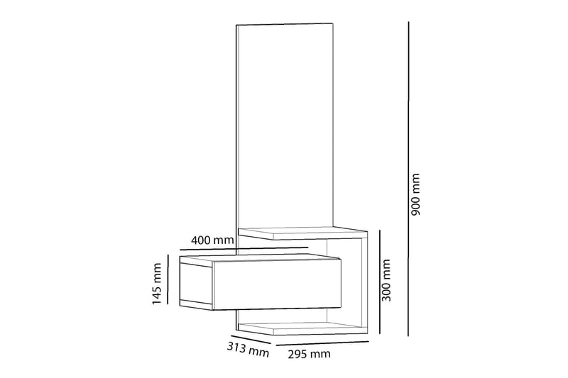 Rheuark Sideboard 49 cm - Eik/Antracit - Oppbevaring - Oppbevaringsmøbler - Sideboard & skjenker