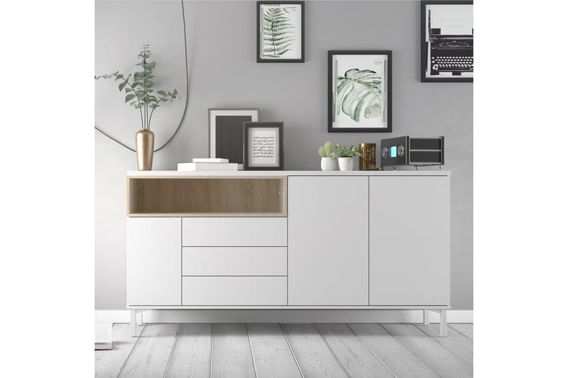 Roomers Skjenk 176 cm - Hvit/Brun - Oppbevaring - Oppbevaringsmøbler - Sideboard & skjenker