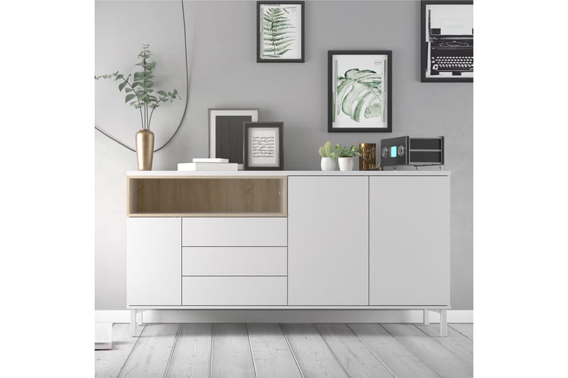 Roomers Skjenk 176 cm - Hvit/Brun - Sideboard & skjenker