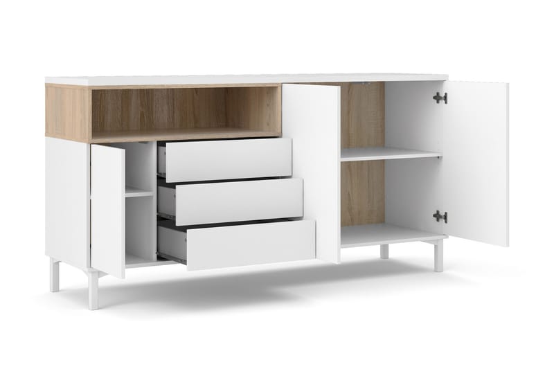 Roomers Skjenk 176 cm - Hvit/Brun - Oppbevaring - Oppbevaringsmøbler - Sideboard & skjenker