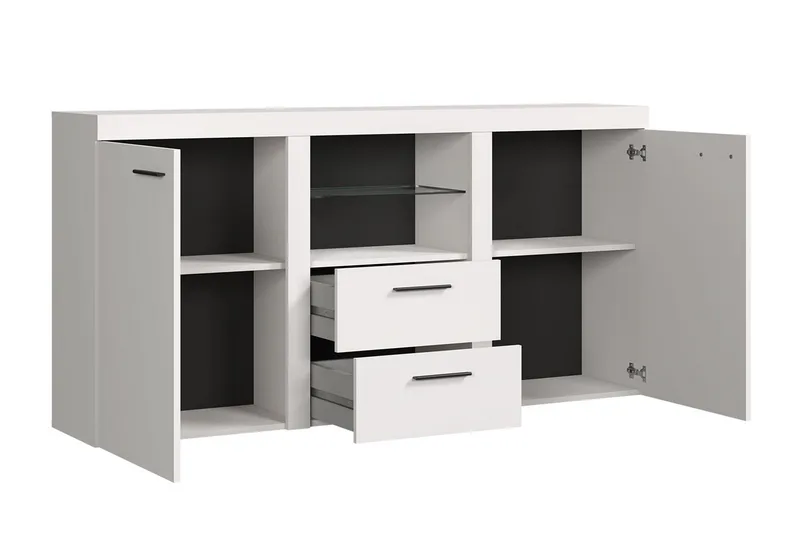 Rumba Skjenk 157x40x81 cm - Hvit - Oppbevaring - Oppbevaringsmøbler - Sideboard & skjenker