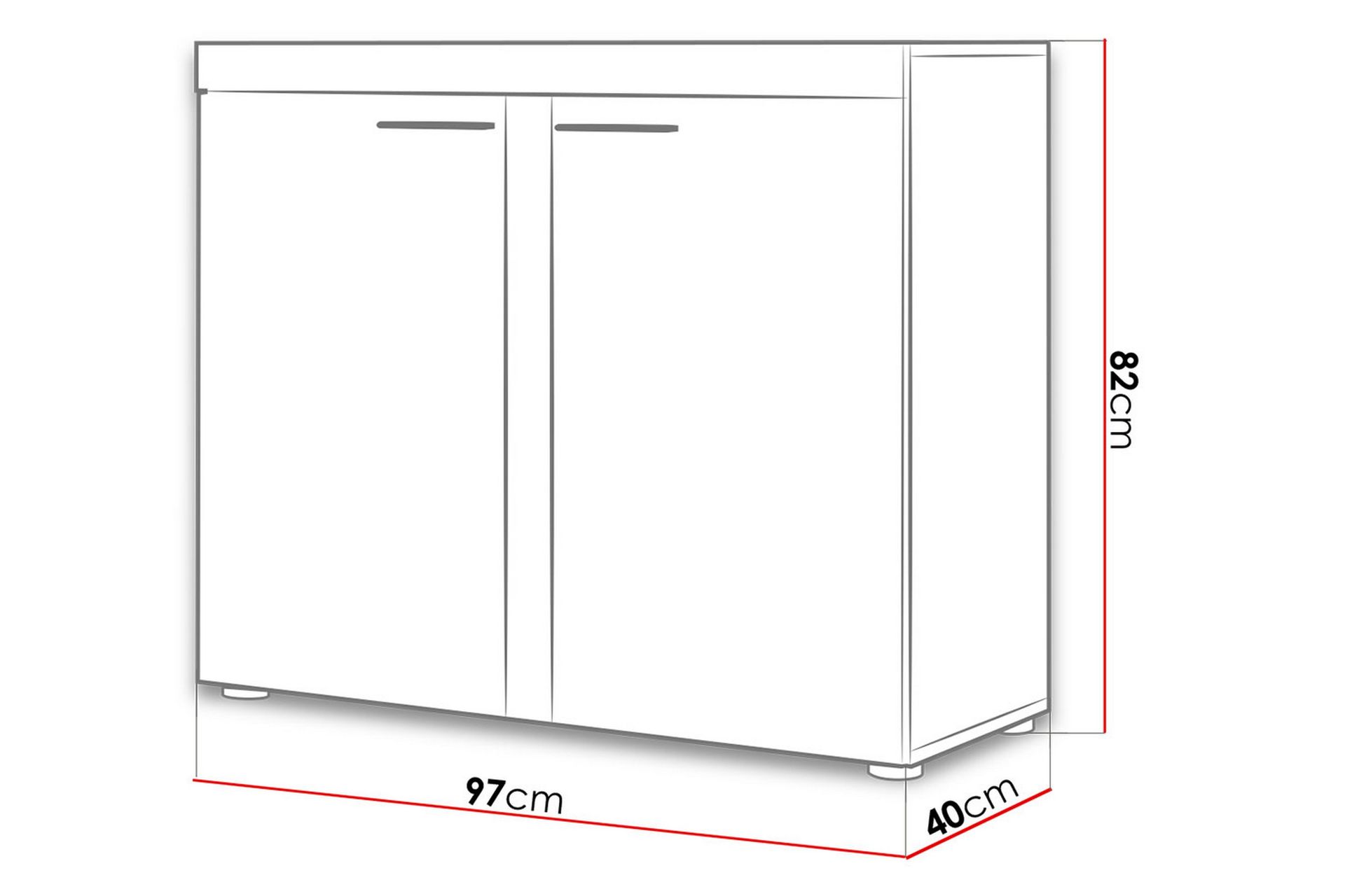 Rumba Skjenk 97,2x40,3x82 cm - Oppbevaring - Oppbevaringsmøbler - Sideboard & skjenker