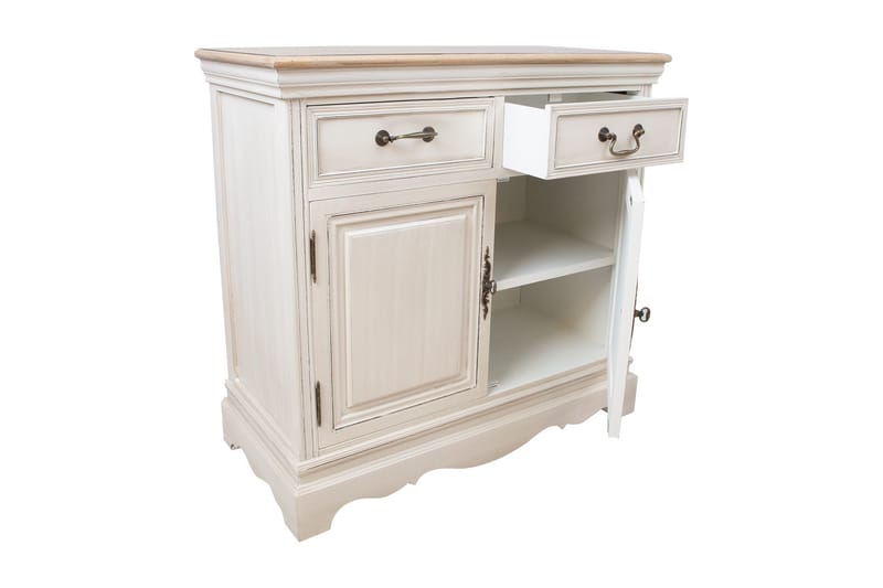 Samira Skjenk 85 cm i Mørkt Tre - Offwhite - Oppbevaring - Oppbevaringsmøbler - Sideboard & skjenker