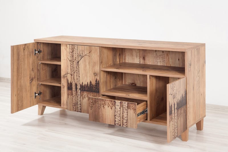 Sapphira Skjenk Bjørk/Sjø - Beige/Lysebrun - Oppbevaring - Oppbevaringsmøbler - Sideboard & skjenker