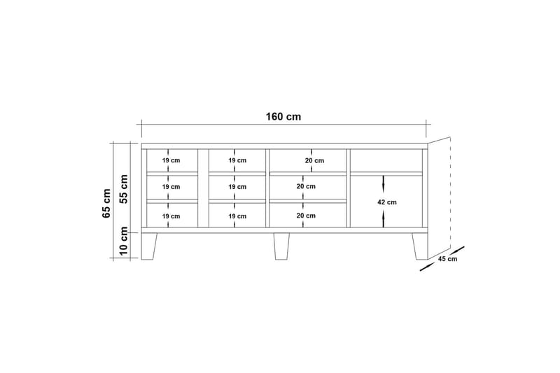 Sapphira Skjenk Blomstemønster - Brun - Oppbevaring - Oppbevaringsmøbler - Sideboard & skjenker