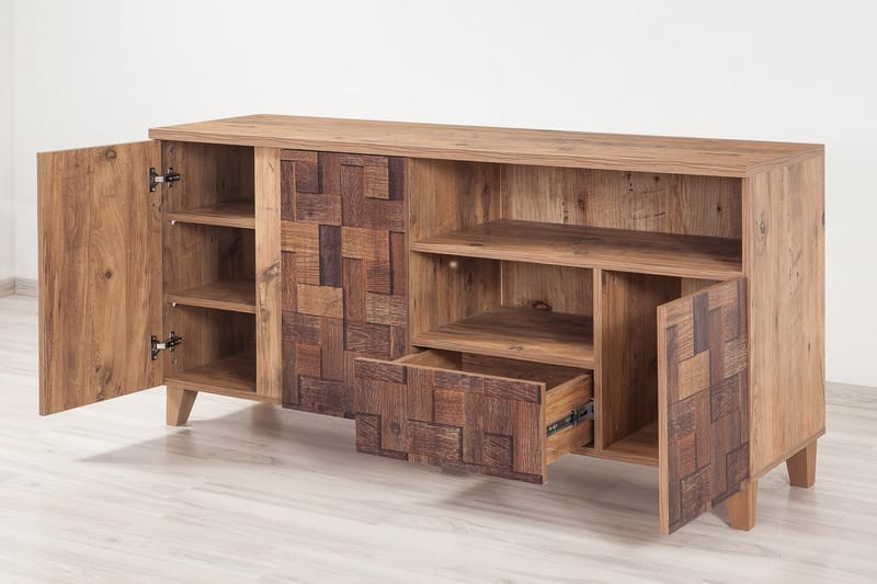 Sapphira Skjenk Flettemønster - Mørkebrun - Oppbevaring - Oppbevaringsmøbler - Sideboard & skjenker