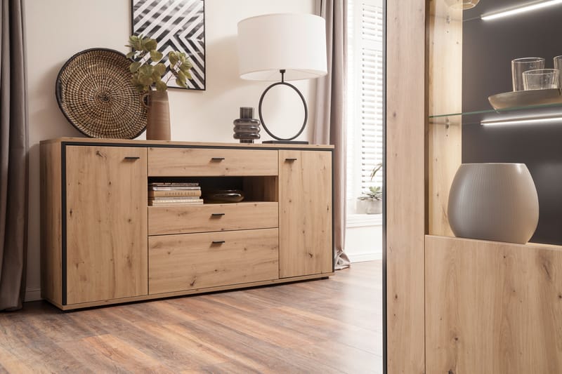 Shaginaw Skjenk 183 cm - Eik/ Antrasitt - Oppbevaring - Oppbevaringsmøbler - Sideboard & skjenker