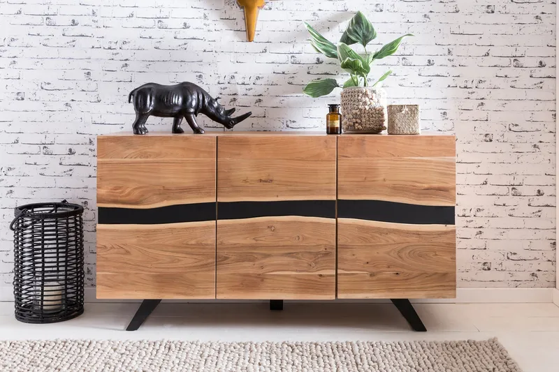 Sideboard & skänk Wohnling Trä, Natur - Oppbevaring - Oppbevaringsmøbler - Sideboard & skjenker