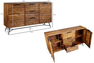 Sideboard & skänk Wohnling Trä, Natur - Oppbevaring - Oppbevaringsmøbler - Sideboard & skjenker