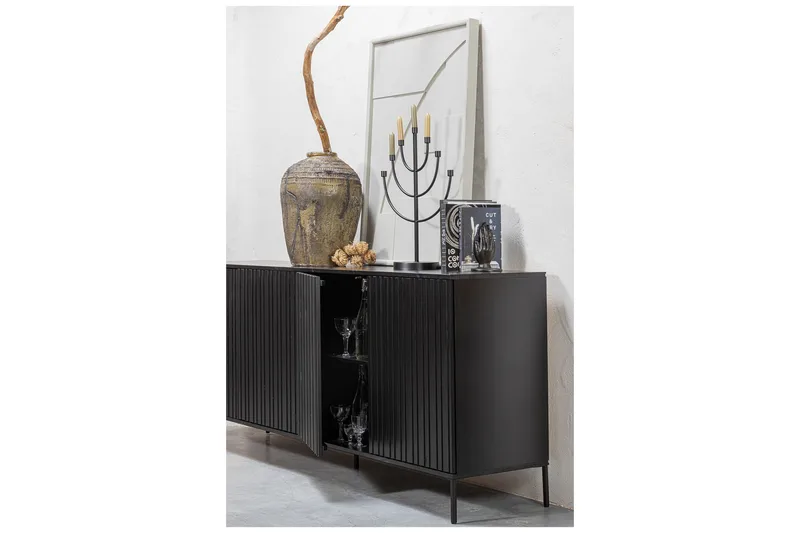 Sideboard og skjenk Hemlinge skjenk 44x200 cm Svart - Oppbevaring - Oppbevaringsmøbler - Sideboard & skjenker