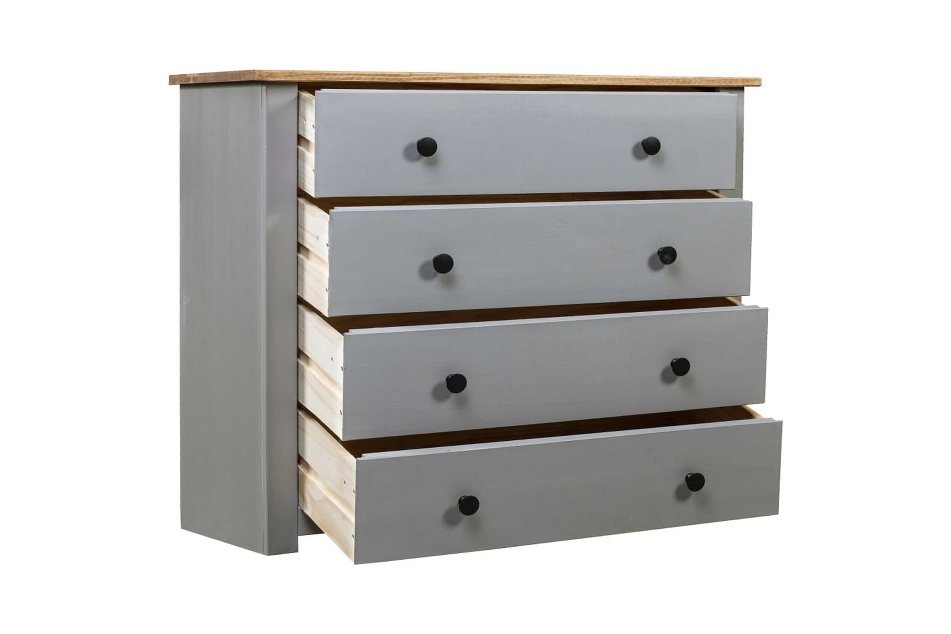 Sideskap grå 80x40x73 cm furu Panama Range - Grå - Oppbevaring - Oppbevaringsmøbler - Sideboard & skjenker