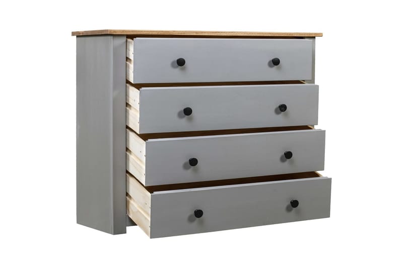 Sideskap grå 80x40x73 cm furu Panama Range - Grå - Oppbevaring - Oppbevaringsmøbler - Sideboard & skjenker