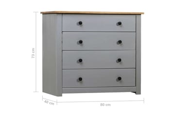 Sideskap grå 80x40x73 cm furu Panama Range - Grå - Oppbevaring - Oppbevaringsmøbler - Sideboard & skjenker