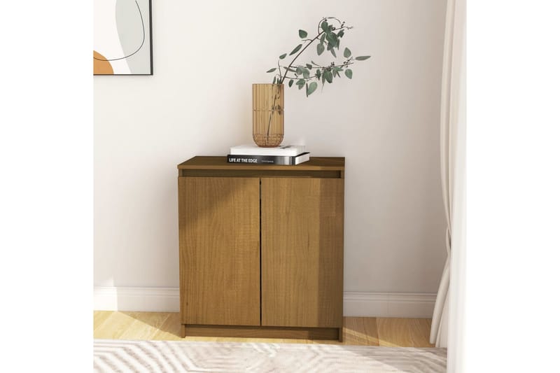 Sideskap honningbrun 60x36x65 cm heltre furu - Brun - Oppbevaring - Oppbevaringsmøbler - Sideboard & skjenker