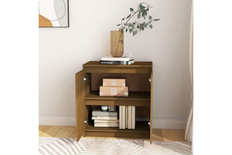 Sideskap honningbrun 60x36x65 cm heltre furu - Brun - Oppbevaring - Oppbevaringsmøbler - Sideboard & skjenker