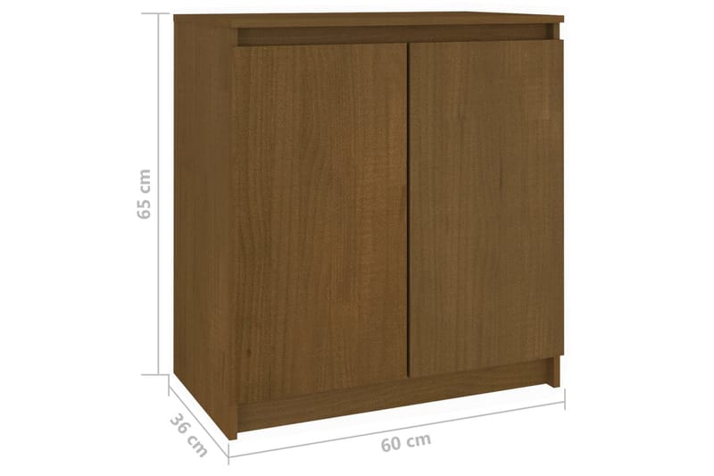 Sideskap honningbrun 60x36x65 cm heltre furu - Brun - Oppbevaring - Oppbevaringsmøbler - Sideboard & skjenker