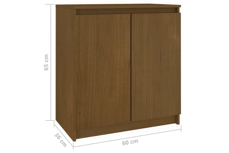 Sideskap honningbrun 60x36x65 cm heltre furu - Brun - Sideboard & skjenker