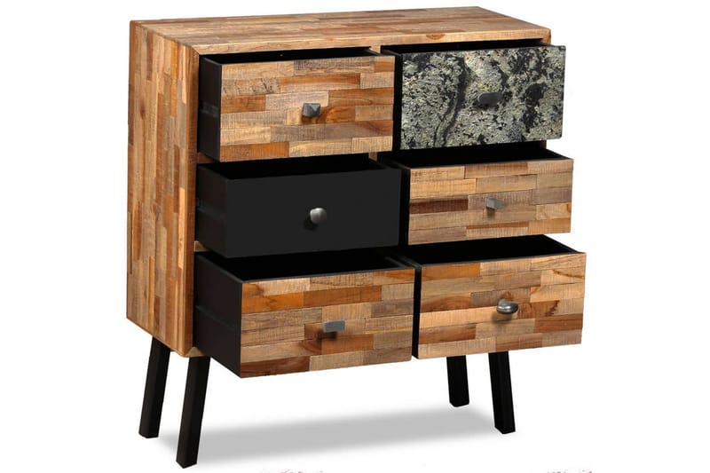 Sideskap med 6 skuffer heltre gjenvunnet teak 70x30x76 cm - Oppbevaring - Oppbevaringsmøbler - Sideboard & skjenker
