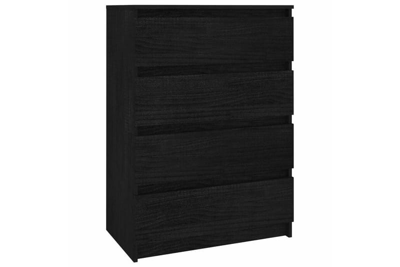 Sideskap svart 60x36x84 cm heltre furu - Svart - Sideboard & skjenker