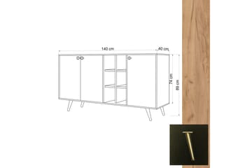 Sidobord Ek|Svart - Natur/Antracit - Oppbevaring - Oppbevaringsmøbler - Sideboard & skjenker