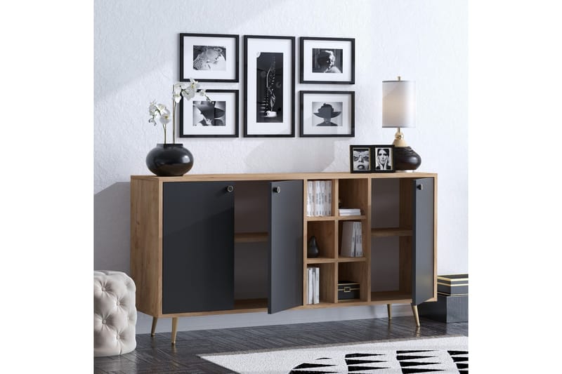 Sidobord Ek|Svart - Natur/Antracit - Oppbevaring - Oppbevaringsmøbler - Sideboard & skjenker