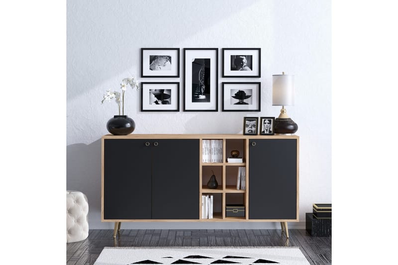 Sidobord Ek|Svart - Natur/Antracit - Oppbevaring - Oppbevaringsmøbler - Sideboard & skjenker