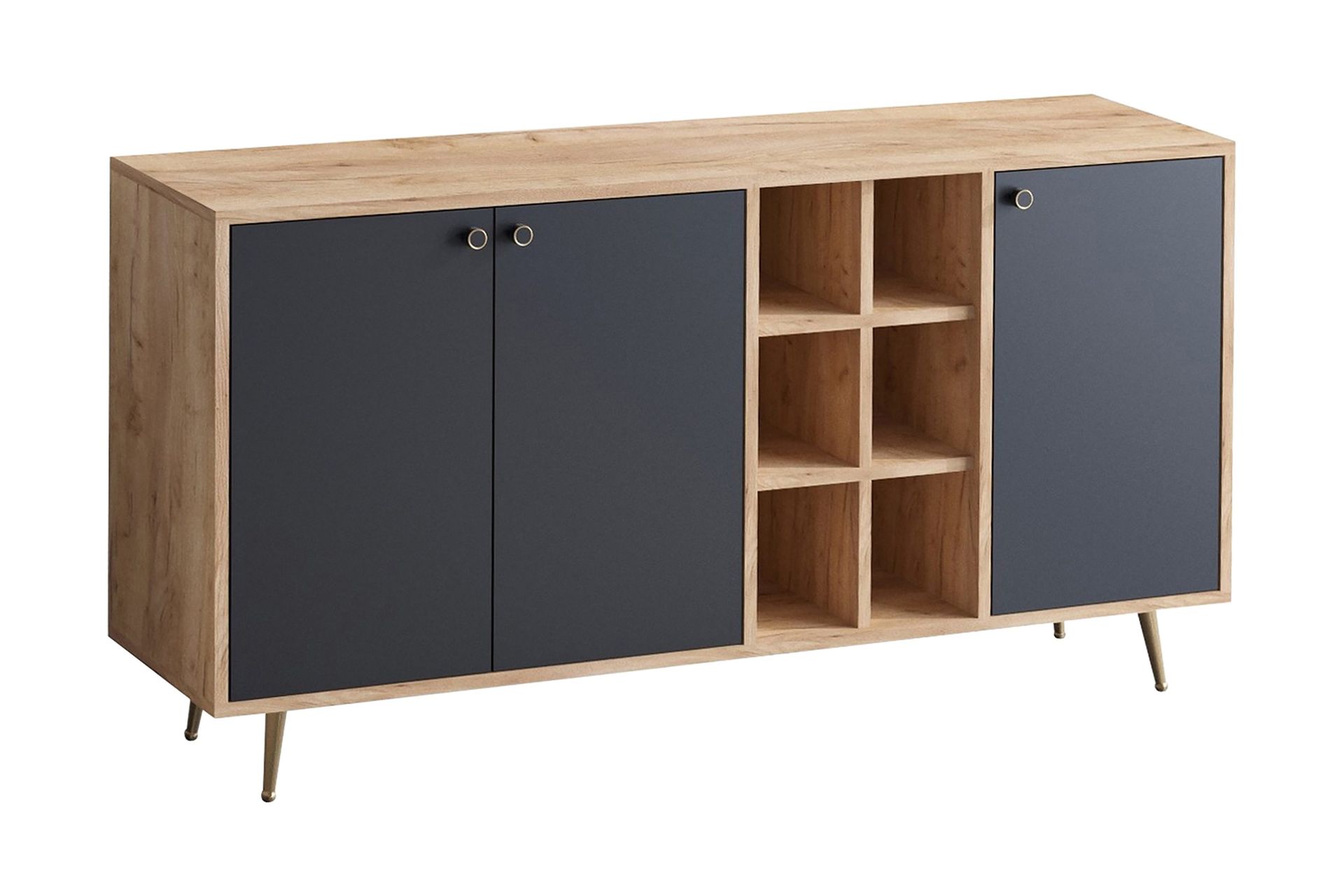 Sidobord Ek\|Svart - Natur/Antracit