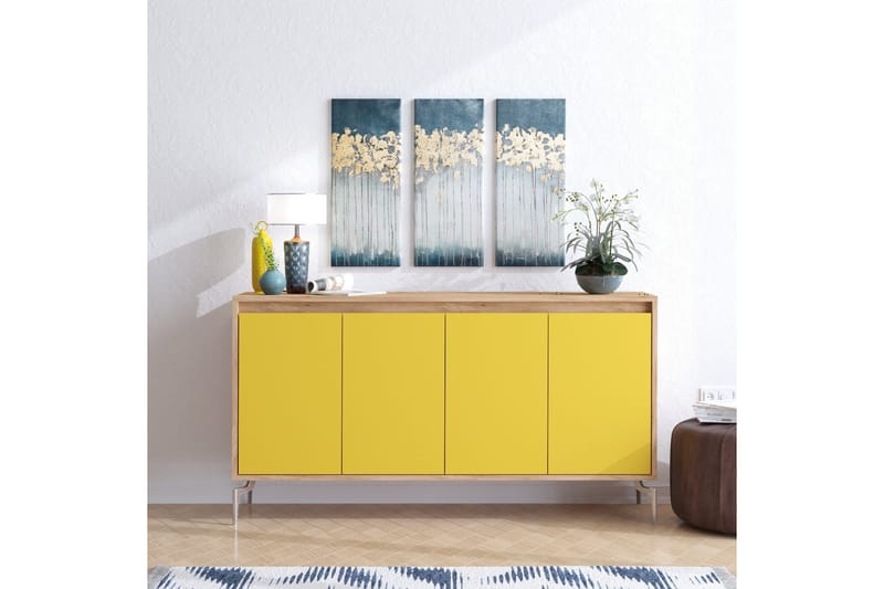 Sidobord Guld|Ek|Gul - Oppbevaring - Oppbevaringsmøbler - Sideboard & skjenker
